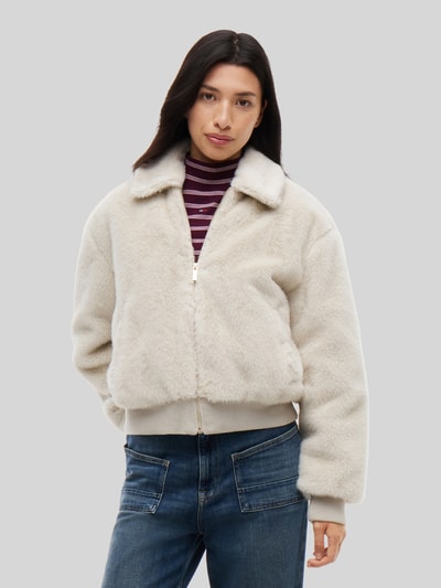 Tommy Jeans Teddyjacke mit Reißverschluss Ecru 4