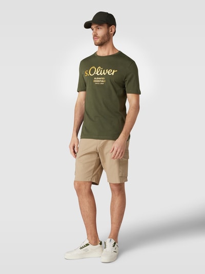 s.Oliver RED LABEL T-shirt met labelprint Olijfgroen - 1