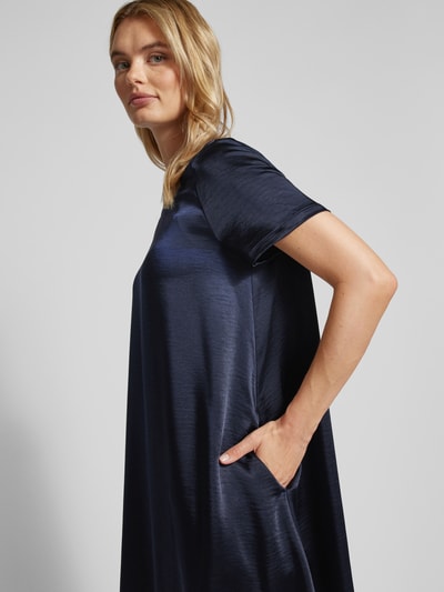 ROBE LÉGÈRE Knielange jurk met geribde ronde hals Marineblauw - 3