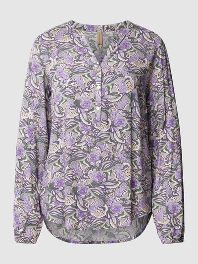 Soyaconcept Blouse met all-over bloemenmotief, model 'Adine' Lila - 2