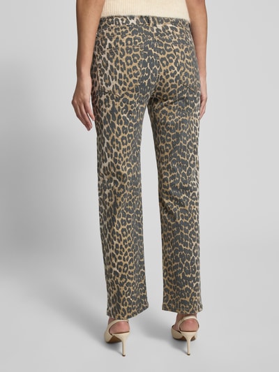 Christian Berg Woman Broek in luipaardlook met achterzakken Donkergrijs - 5