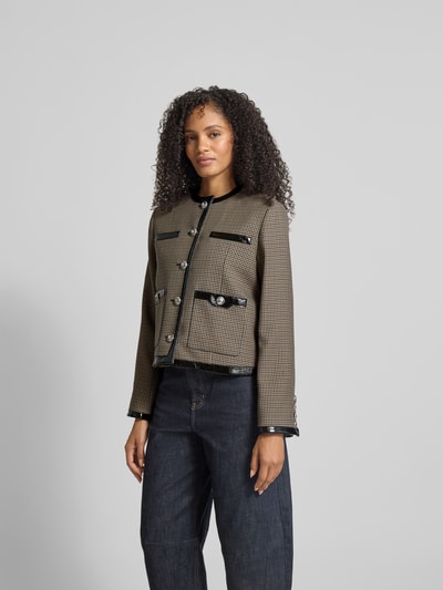 Rabanne Leinenjacke mit Rundhalsausschnitt Mud 4