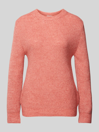 s.Oliver RED LABEL Sweter z dzianiny o kroju regular fit z prążkowanymi wykończeniami Różowawy 1