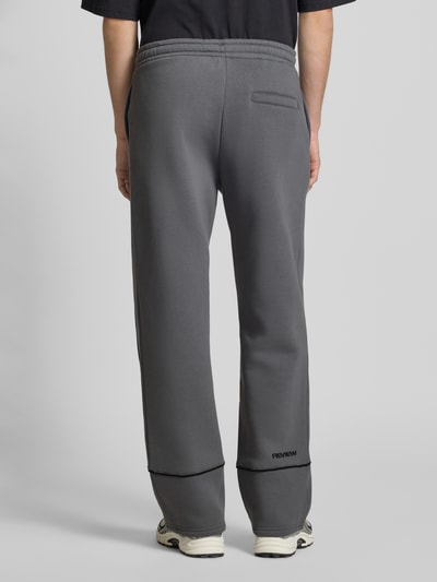 REVIEW Straight Leg Sweatpants mit elastischem Bund Dunkelgrau 5