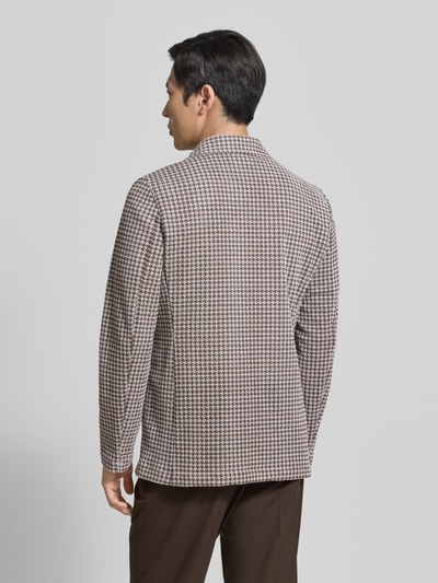 Zuitable Slim Fit 2-Knopf-Sakko aus Baumwoll-Mix Dunkelbraun 5
