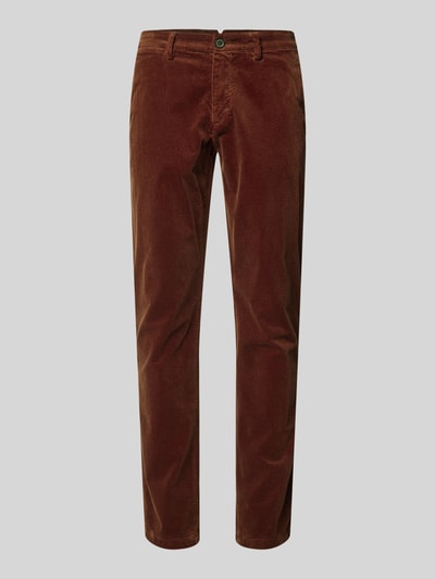 g1920 Slim fit corduroy broek, model 'Subway' Roestrood - 2