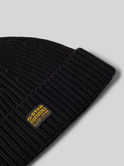 G-Star Raw Beanie aus Viskose-Mix mit Label-Patch Black 2