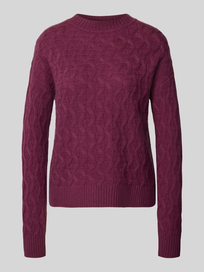 Christian Berg Woman Gebreide pullover van kasjmier met ronde hals Bordeaux - 2