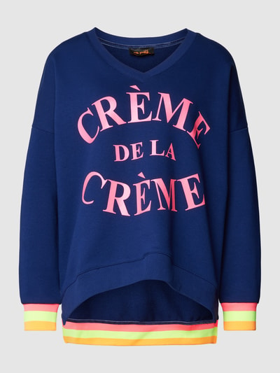 miss goodlife Sweatshirt mit V-Ausschnitt Modell 'Creme de la Creme' Marine 2