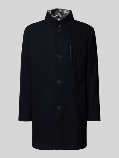 Roy Robson Lange jas met opstaande kraag en steekzakken Marineblauw - 2