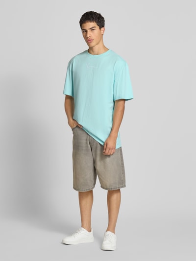 KARL KANI T-shirt met labelstitching Oceaanblauw - 1