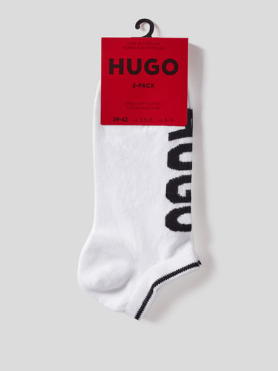 HUGO Sneakersokken met logoprint in een set van 2 paar Wit - 3