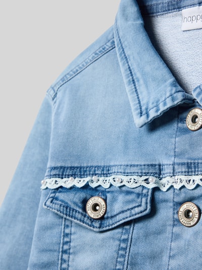 Happy Girls Regular fit jeansjack met kant Blauw - 2