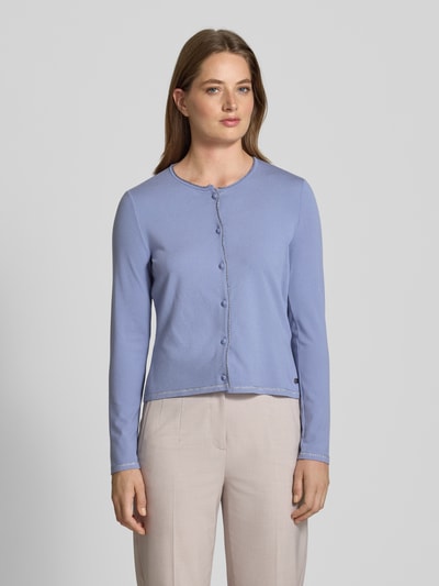 Marc Cain Kurtka z dzianiny z mieszanki wiskozy z okrągłym dekoltem Lawendowy 4