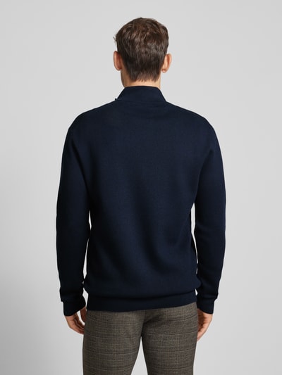 Lindbergh Gebreide pullover met geribde opstaande kraag Donkerblauw - 5