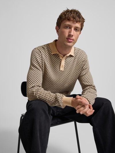 Blend Gebreide pullover met polokraag, model 'BAO POLO KNIT' Offwhite - 3