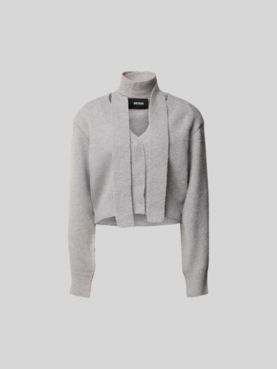 ROTATE Strickjacke mit V-Ausschnitt Hellgrau 2