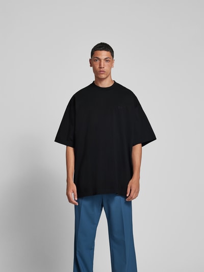 VETEMENTS T-Shirt mit geripptem Rundhalsausschnitt Black 4