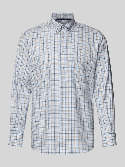 ETERNA Regular fit zakelijk overhemd van katoen met button-downkraag Bleu - 1