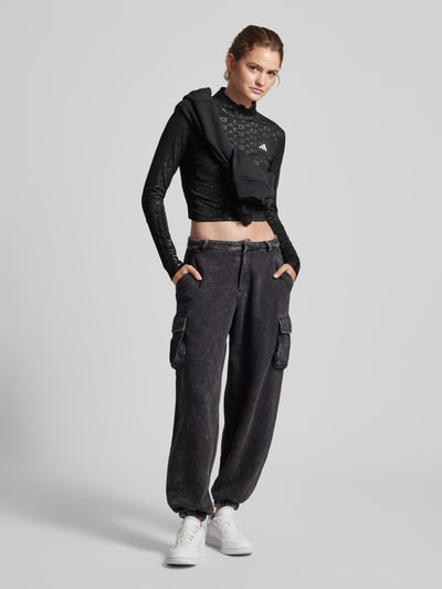 ADIDAS SPORTSWEAR Cropped Longsleeve mit Label-Print Black 1