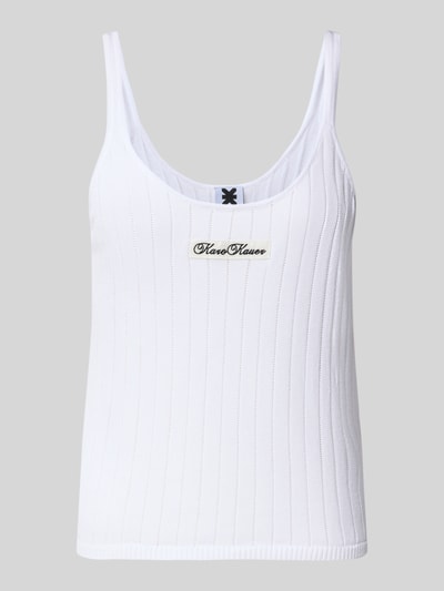 Karo Kauer Gebreide top met labelpatch Wit - 2