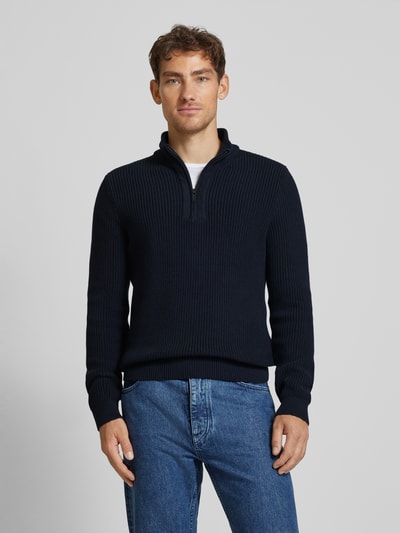 HECHTER PARIS Gebreide pullover met opstaande kraag Marineblauw - 4