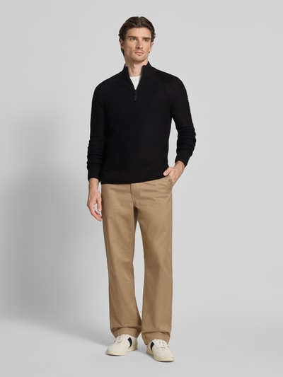 Tom Tailor Denim Regular fit schipperstrui met raglanmouwen Zwart - 1