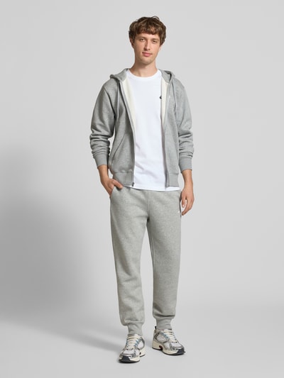 Nike Sweatjacke mit Label-Stitching und Känguru-Tasche Hellgrau 1