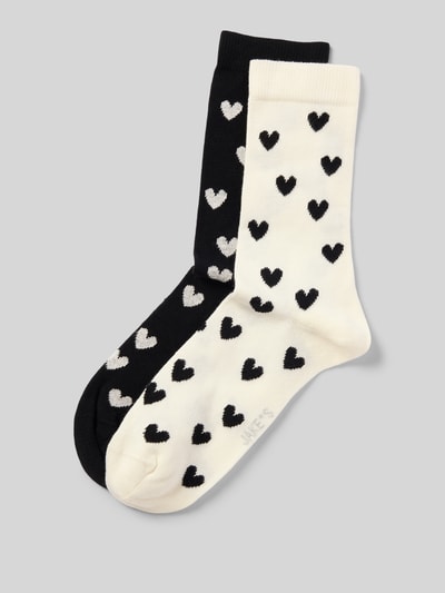 Jake*s Casual Socken mit geripptem Abschluss im 2er-Pack Offwhite 1