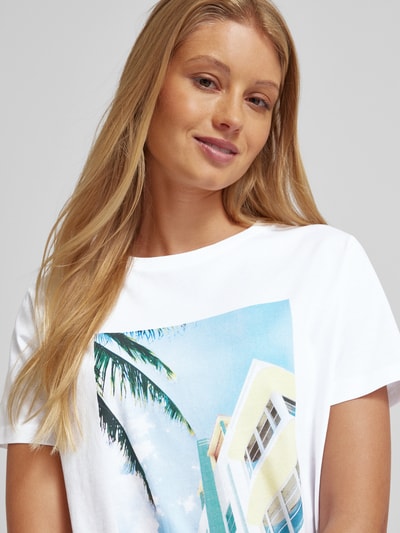 comma Casual Identity T-Shirt mit Motiv-Print Weiss 3