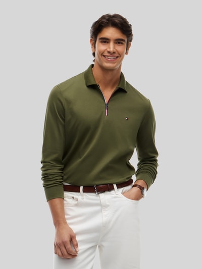 Tommy Hilfiger Regular Fit Poloshirt aus reiner Baumwolle Modell 'LIQUID' Oliv 4