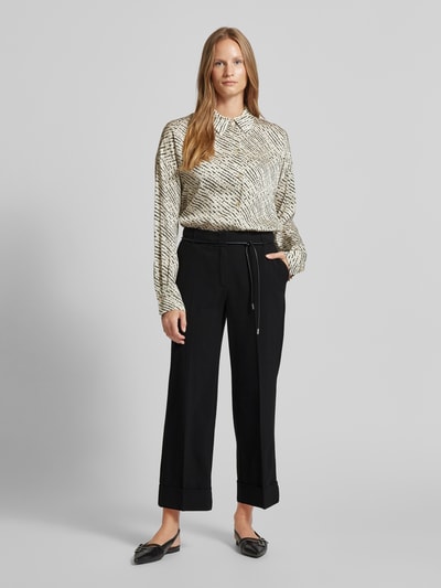 Zero Regular fit stoffen broek met strikceintuur Zwart - 1