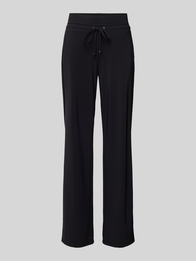 Raffaello Rossi Straight leg stoffen broek met tunnelkoord, model 'CANDICE' Zwart - 2