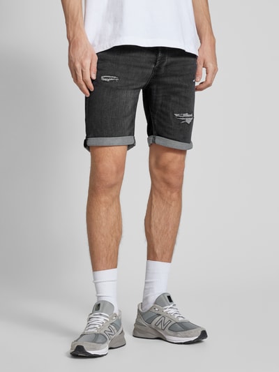 Jack & Jones Korte jeans in destroyed-look Zwart - 4