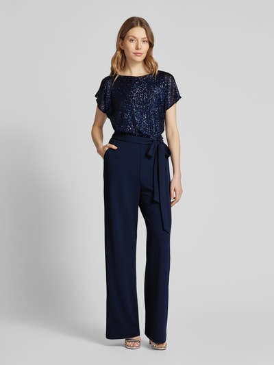 Swing Jumpsuit mit Paillettenbesatz Marine 4