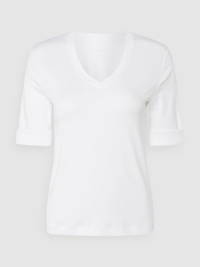 Marc Cain T-shirt met V-hals Wit - 1