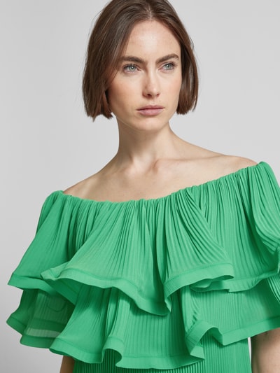 Copenhagen Muse Maxi-jurk met plissévouwen, model 'KIRA' Groen - 3