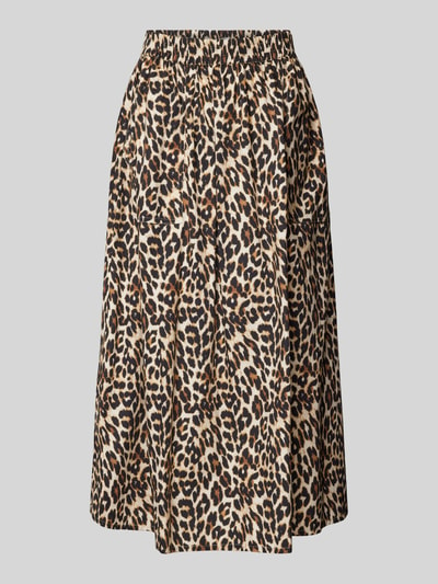 LOLLYS LAUNDRY Midirok met dierenprint, model 'Akane' Middenbruin - 2