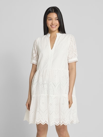 YAS Minikleid mit Lochstickerei Modell 'Holi' Weiss 4
