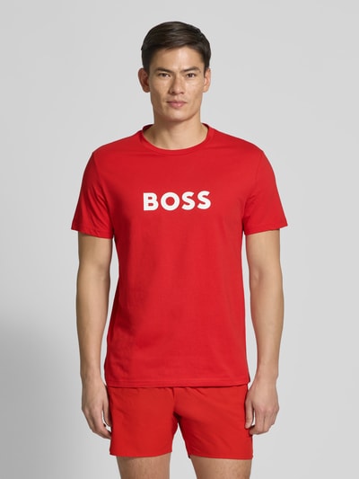 BOSS T-Shirt mit Label-Print Rot 4
