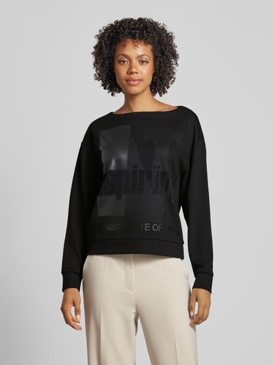 Monari Sweatshirt met statementprint Zwart - 4