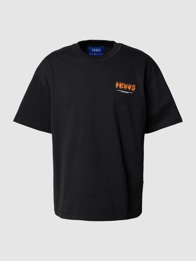 PEQUS T-Shirt aus Baumwolle mit Label-Detail Black 2