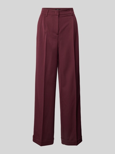 Zero Regular Fit Stoffhose mit Bügelfalten Bordeaux 1