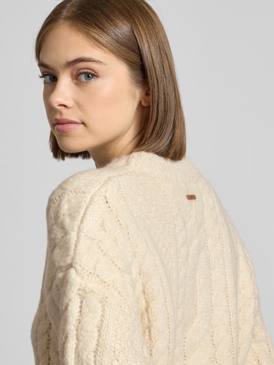 Levi's® Strickpullover mit Zopfmuster Modell 'INES' Ecru 3