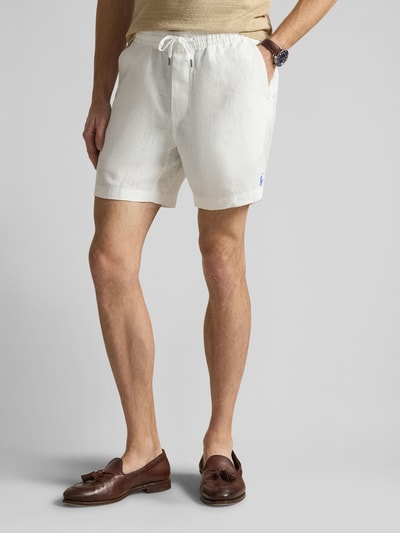 Polo Ralph Lauren Leinenshorts mit Tunnelzugbund und Logo Stitching Offwhite 4