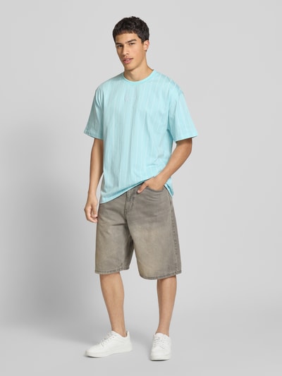 KARL KANI T-shirt met labelstitching Oceaanblauw - 1