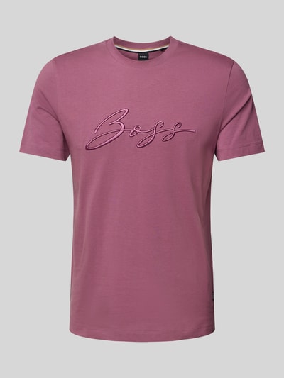 BOSS T-Shirt mit Label-Stitching Modell 'Thompson' Purple 2