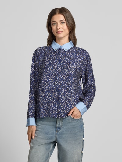 Jake*s Casual Langarmbluse aus Viskosemix Blau 4