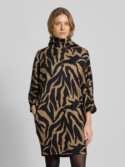 Apricot Relaxed fit gebreide jurk met wijde col Offwhite - 4