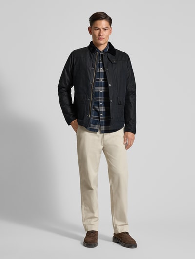 Barbour Tailored Fit Wachsparka aus reiner Baumwolle Modell 'REELIN' Marine 1
